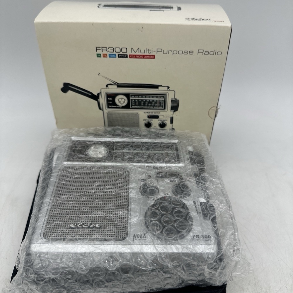 ETON FR300 Hand Crank Multi-Purpose Radio AM/FM/TV-VHF Cell Phone Charger NEW
